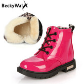 2022 Νέα χειμωνιάτικα παιδικά παπούτσια PU Δερμάτινα αδιάβροχα ίσια μποτάκια Παιδικά μποτάκια για το χιόνι για κορίτσια Αγόρια Μπότες από καουτσούκ Αθλητικά αθλητικά παπούτσια CSH043