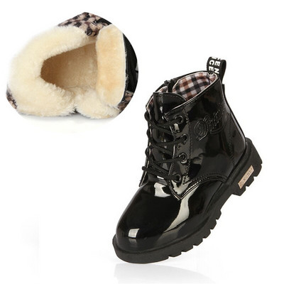 2022 Νέα χειμωνιάτικα παιδικά παπούτσια PU Δερμάτινα αδιάβροχα ίσια μποτάκια Παιδικά μποτάκια για το χιόνι για κορίτσια Αγόρια Μπότες από καουτσούκ Αθλητικά αθλητικά παπούτσια CSH043