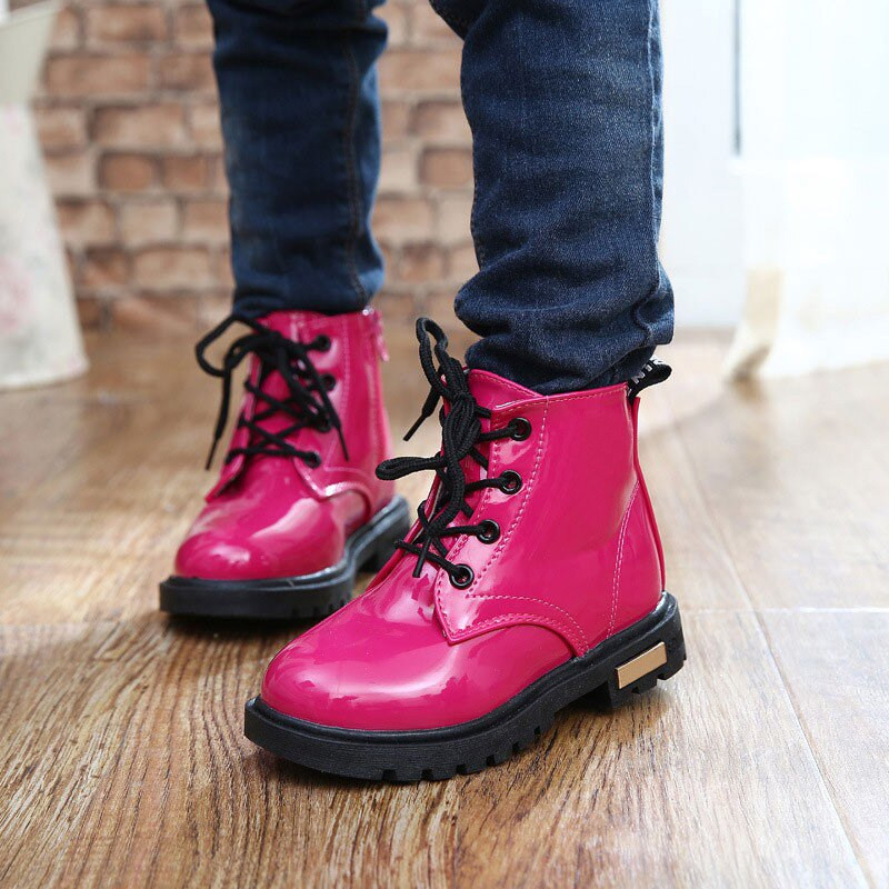 2022 Νέα χειμωνιάτικα παιδικά παπούτσια PU Δερμάτινα αδιάβροχα ίσια μποτάκια Παιδικά μποτάκια για το χιόνι για κορίτσια Αγόρια Μπότες από καουτσούκ Αθλητικά αθλητικά παπούτσια CSH043