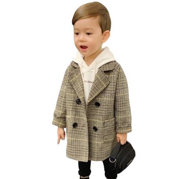 Αγόρι Μακρύ Σακάκι Παλτό Καρό Μοτίβο Boy Coat Casual Style Boy Ανοιξιάτικο φθινόπωρο Παιδικά Ρούχα για Αγόρια
