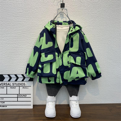 Zēnu Mētelis Jaka Virsdrēbes Topi Kokvilna 2022 Fashion Thicken Plus Velvet Ziemas Rudens Liela izmēra mētelis Bērnu apģērbi