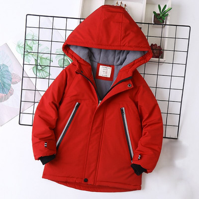 IYEAL Gyerek fiúk télikabát Gyermek cipzáras ruházat Hosszú ujjú kapucnis szélálló dzsekik Meleg kabátok Ruhák 4-12 évre