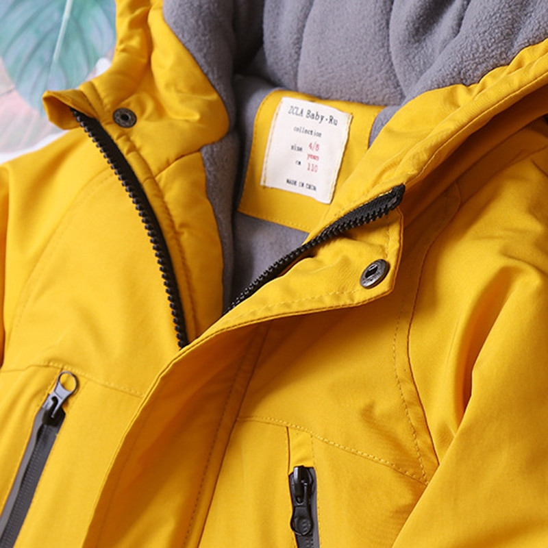 IYEAL Gyerek fiúk télikabát Gyermek cipzáras ruházat Hosszú ujjú kapucnis szélálló dzsekik Meleg kabátok Ruhák 4-12 évre