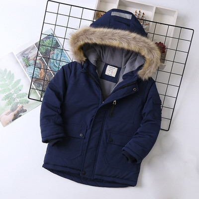 IYEAL zēnu mēteļi rudens ziemas modes ar kapuci kažokādas bērnu plus samta sildošas kokvilnas virsdrēbes bērniem jaka no 5 līdz 14 gadiem