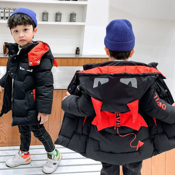 Χειμερινό παιδικό παλτό Ρούχα για κορίτσια Εξωτερικά μπουφάν Φθινόπωρο για αγόρια πουπουλένια μπουφάν με κουκούλα Εξωτερικά ρούχα Παιδικά κινούμενα σχέδια Ζεστό μπουφάν