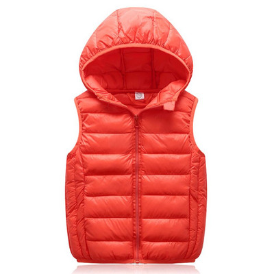 Pusaudžiem Bērniem Viegla Dūn Jaka Vestes Siltas Rudens Ziemas Zēni Meitenes Vecāku-Bērnu Mētelis Veste Bērnu Virsdrēbes Ar kapuci