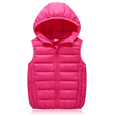 Pusaudžiem Bērniem Viegla Dūn Jaka Vestes Siltas Rudens Ziemas Zēni Meitenes Vecāku-Bērnu Mētelis Veste Bērnu Virsdrēbes Ar kapuci