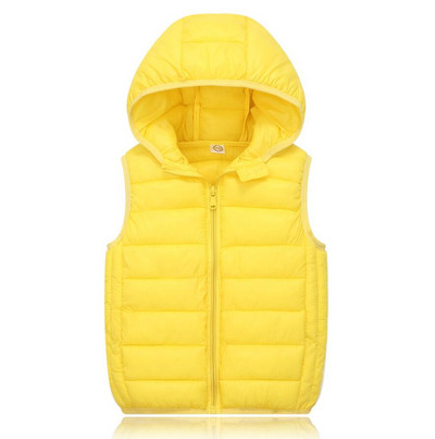 Pusaudžiem Bērniem Viegla Dūn Jaka Vestes Siltas Rudens Ziemas Zēni Meitenes Vecāku-Bērnu Mētelis Veste Bērnu Virsdrēbes Ar kapuci