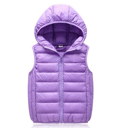 Pusaudžiem Bērniem Viegla Dūn Jaka Vestes Siltas Rudens Ziemas Zēni Meitenes Vecāku-Bērnu Mētelis Veste Bērnu Virsdrēbes Ar kapuci