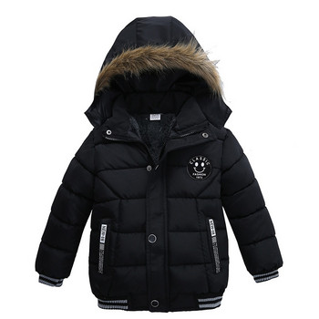 7 Χρώμα Keep Warm Boys Jacket Φθινοπωρινό και Χειμώνα με γούνινο γιακά Παιδικό τζάκετ Casual φερμουάρ Παιδικά ρούχα 1-5 ετών