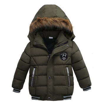 7 Χρώμα Keep Warm Boys Jacket Φθινοπωρινό και Χειμώνα με γούνινο γιακά Παιδικό τζάκετ Casual φερμουάρ Παιδικά ρούχα 1-5 ετών