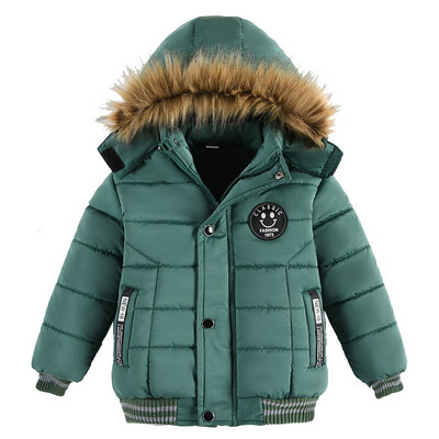 7 Χρώμα Keep Warm Boys Jacket Φθινοπωρινό και Χειμώνα με γούνινο γιακά Παιδικό τζάκετ Casual φερμουάρ Παιδικά ρούχα 1-5 ετών