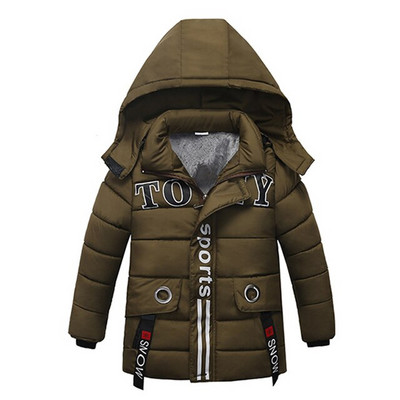 Μπουφάν για αγόρια για παιδικά παλτό 2022 Φθινοπωρινά χειμωνιάτικα μπουφάν Παιδικό παλτό με ζεστή κουκούλα με φερμουάρ για αγόρια Στολή 2 3 4 5 6Y