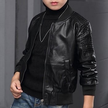 Fashion Boy Outerwear Νέο Ανοιξιάτικο Φθινόπωρο Boy PU Παιδικό παλτό Ζεστό Simier παλτό για αγόρι παλτό για 3-8 χρονών