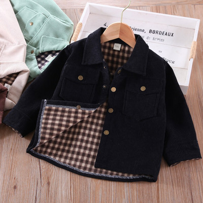 Velvets Meiteņu Un Zēnu Jakas Bērnu Apģērbs Mazuļu Toddler Zēnu Apģērbi Garās Piedurknes Rudens Zaļā Jauka Jaka