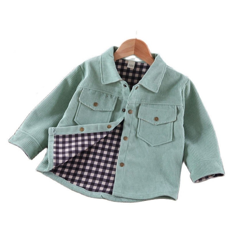 Velvets Meiteņu Un Zēnu Jakas Bērnu Apģērbs Mazuļu Toddler Zēnu Apģērbi Garās Piedurknes Rudens Zaļā Jauka Jaka