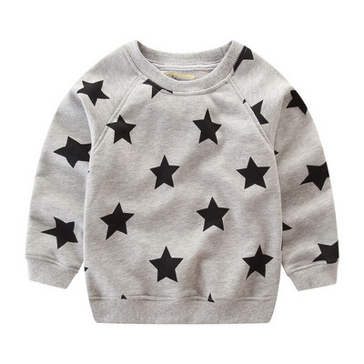 Lēcošie metri Jaunums ar garām piedurknēm Zvaigznes Drukāt Zēni Meitenes Džemperi Rudens Pavasaris Bērni Apģērbi Karsti Pārdod Krekli Topi