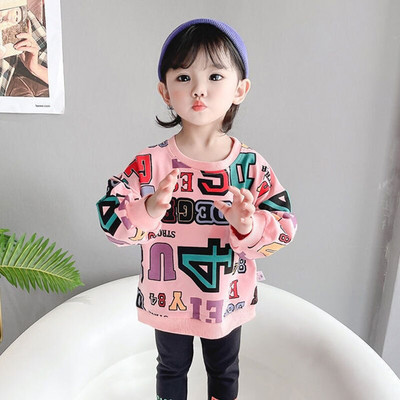 Zēnu džemperis, 2022. gada pavasara rudens, jauns drukāts ciparu un burtu džemperis Bērnu džemperis Skaisti topi