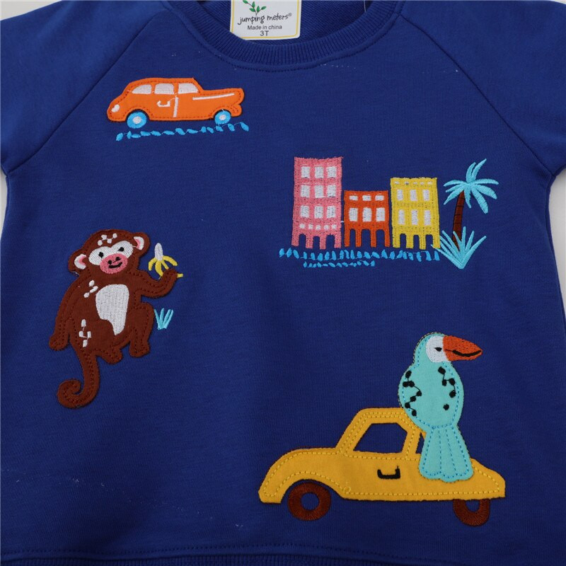 Lēcamie metri ar garām piedurknēm zēnu krekli ar kapuci ziemai rudens bērniem kokvilnas apģērbi modes karikatūra ekskavatori sporta džemperi