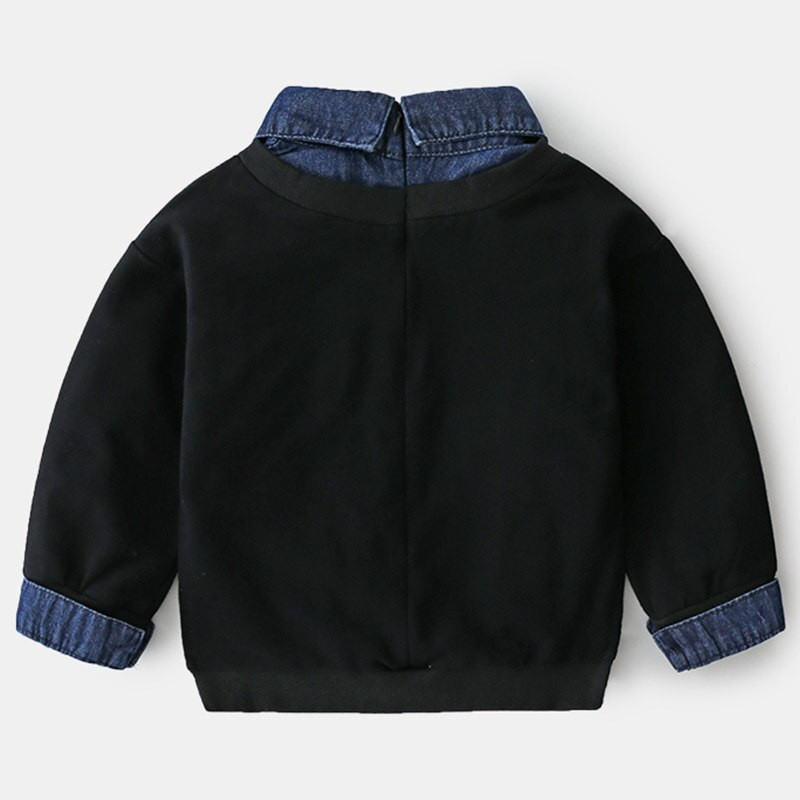 2021. gada pavasara rudens jaunais dizains 2 3 4 5 6 7 8 9 10 12 gadi bērniem, džinsa auduma džemperis, raibs džemperis.