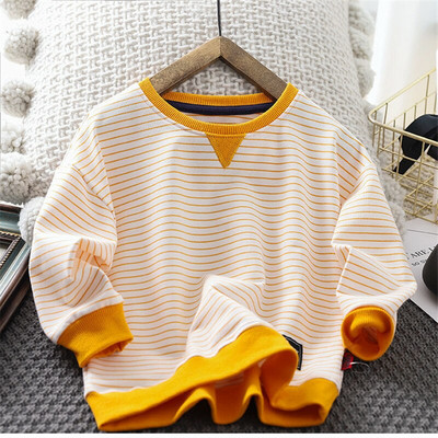 VIDMID Φούτερ για αγόρια βαμβακερά ανοιξιάτικα και φθινοπωρινά φορούν νέο ξένο στυλ παιδικό ριγέ πουλόβερ μπλουζάκια για αγόρια P767