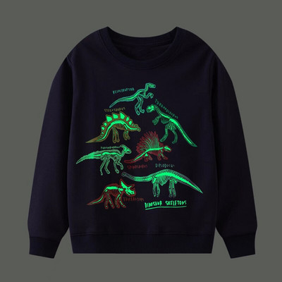 Little Maven Bebeluși Băieți Hanorac luminos Bumbac Toamnă Haine casual cu Dinozaur și Luna Moda pentru copii