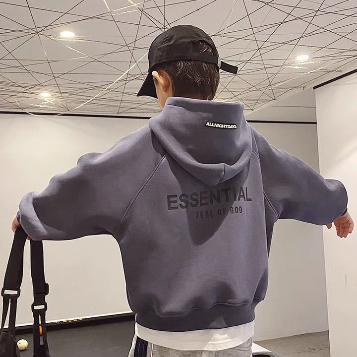 Βρεφικό κασμίρ με κουκούλα πουλόβερ και φλις 2022 New Boy Loose κορεατική έκδοση του μεγάλου παιδικού ρούχου για να κρατηθεί ζεστό