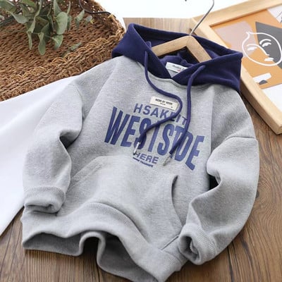 Zimska odjeća za dječake Hoodies Plus velet Thicken Thermal Loose Pullovers printed letters Casual Children Clothing Sweatshirts Tops