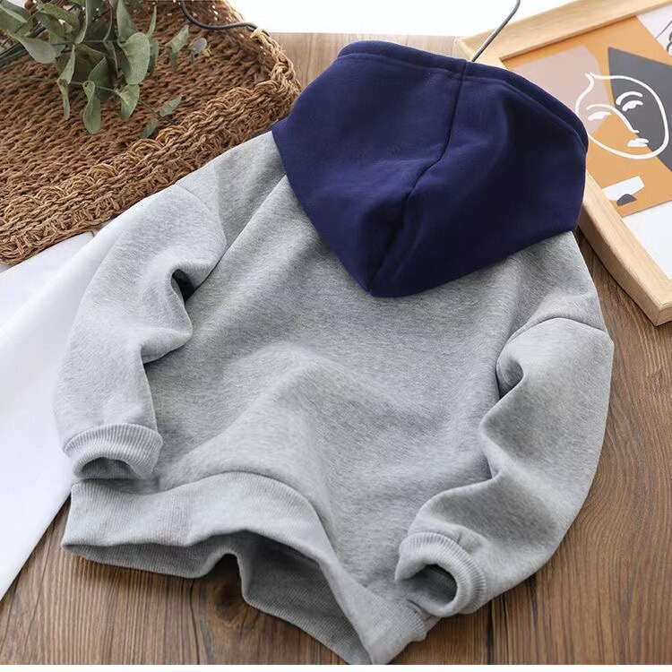 Ziemas zēnu apģērbi Hoodies Plus velet Thicken Thermal Loose Puloveri burtu apdruka Ikdienas bērnu apģērbi sporta krekli Topi