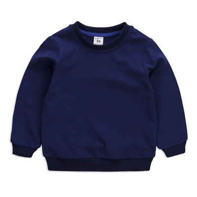 Bērnu apģērbi ar garām piedurknēm vienkrāsains džemperis bērniem pavasaris rudens konfektes krāsa zēnu apģērbi topi Camisa de entrenamiento