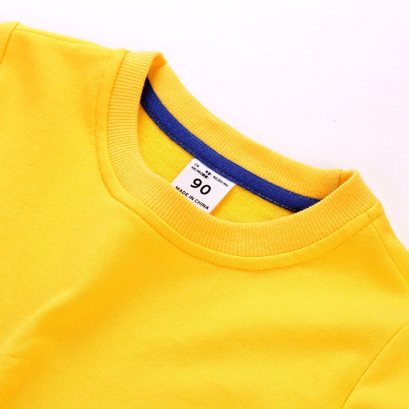 Bērnu apģērbi ar garām piedurknēm vienkrāsains džemperis bērniem pavasaris rudens konfektes krāsa zēnu apģērbi topi Camisa de entrenamiento