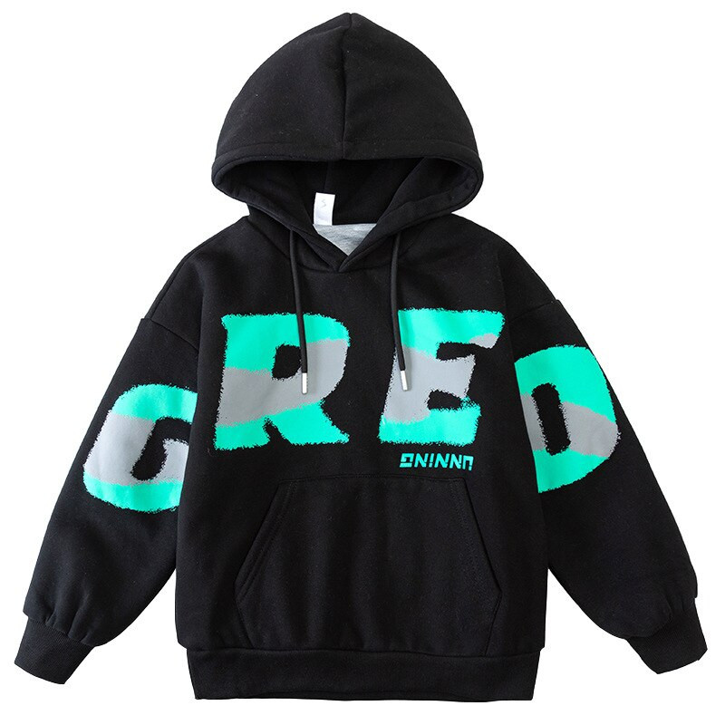 Poiste kevad-sügis pikkade varrukatega topid Uus mood Laste kapuutsiga kampsunid Teen Boy Must lilla pullover 5 6 7 8 9 11 14 aastat