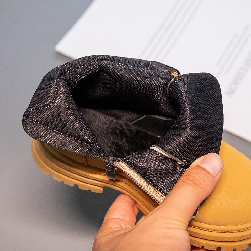 2022 m. Nauji žieminiai batai vaikams PU Oda, vandeniui atsparūs Martin Batai Vaikiški Sniego batai Mergaičių berniukų Guminiai batai Madingi sportbačiai