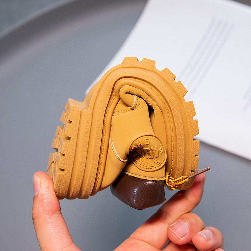 2022 m. Nauji žieminiai batai vaikams PU Oda, vandeniui atsparūs Martin Batai Vaikiški Sniego batai Mergaičių berniukų Guminiai batai Madingi sportbačiai