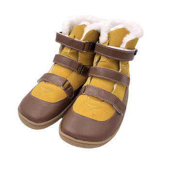 TipsieToes Κορυφαία μάρκα Barefoot Γνήσιο Δερμάτινο Βρεφικό Μικρό Κορίτσι Αγόρι Παιδικά Παπούτσια για Μόδα Φθινόπωρο Χειμώνας Μποτάκια με 2 λουράκια