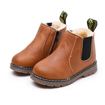 Ограничени зимни ботуши за дъжд Къси ботуши Големи детски обувки за момчета Къси ботуши за момчета Англия Кожени обувки Ботуши за момичета New Botas