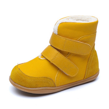 Γνήσιο δέρμα Παιδικές μπότες χιονιού ζεστό μαλλί αρνιού Γούνα χειμωνιάτικα παιδικά παπούτσια για κορίτσια Μποτάκια για αγόρια Μποτάκια