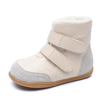 Γνήσιο δέρμα Παιδικές μπότες χιονιού ζεστό μαλλί αρνιού Γούνα χειμωνιάτικα παιδικά παπούτσια για κορίτσια Μποτάκια για αγόρια Μποτάκια