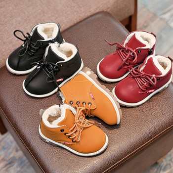 Παιδικά καθημερινά παπούτσια Φθινοπωρινά χειμωνιάτικα μπότες για αγόρια Ζεστά παιδικά παπούτσια Δερμάτινα μαλακά αντιολισθητικά παπούτσια για κορίτσια 21-30 αθλητικά παπούτσια για τρέξιμο