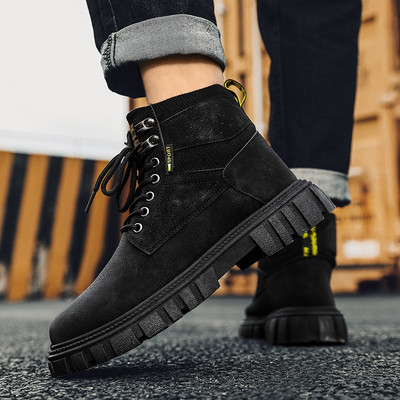 Vīriešu kubiešu apavi ar rupju zoli divās krāsās