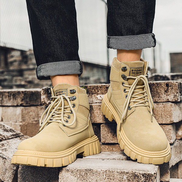 Vīriešu kubiešu apavi ar rupju zoli divās krāsās