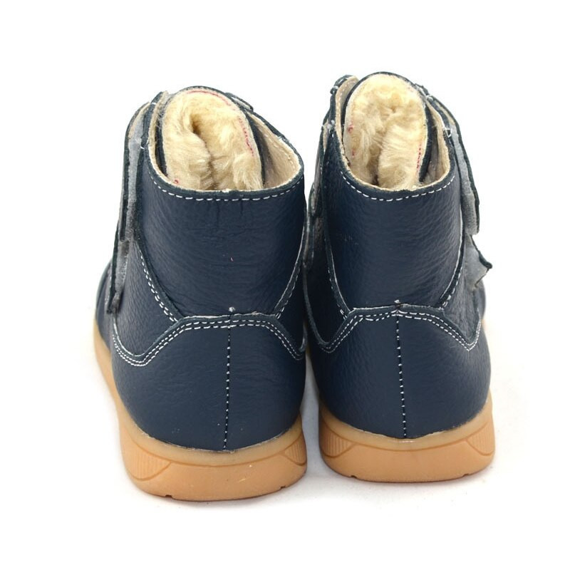 Παιδικές μπότες χιονιού 2022 Νέα χειμωνιάτικα γνήσιο δέρμα παιδικά παπούτσια με επένδυση από βαμβάκι Μόδα Flat μπότες για αγόρια και κορίτσια