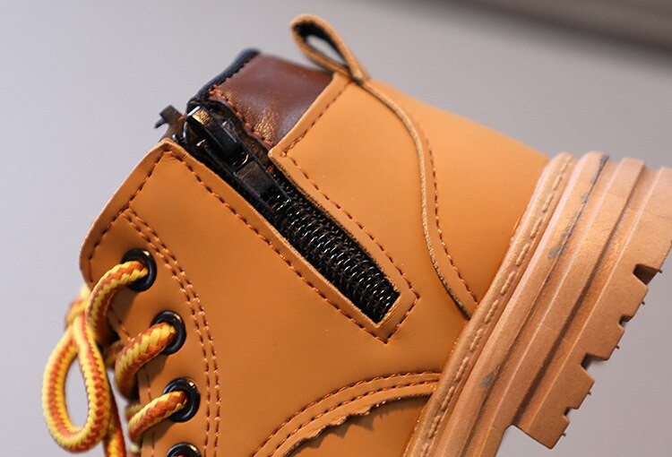 EU21-25 Rudens Ziemas Ziemas Meiteņu Rozā zābaki Mazu zēnu Īsi Zābaki Pu Ādas Bērnu Apavi Melni Bēši Dzelteni