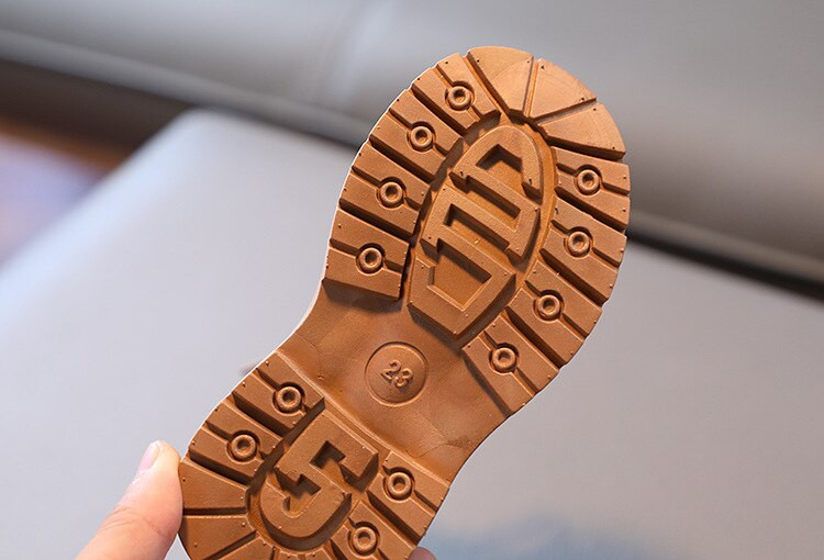 EU21-25 Rudens Ziemas Ziemas Meiteņu Rozā zābaki Mazu zēnu Īsi Zābaki Pu Ādas Bērnu Apavi Melni Bēši Dzelteni