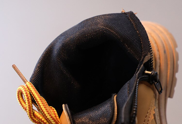 EU21-25 Rudens Ziemas Ziemas Meiteņu Rozā zābaki Mazu zēnu Īsi Zābaki Pu Ādas Bērnu Apavi Melni Bēši Dzelteni