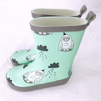 Κορίτσια Boy Rubber Rain Boots Kids Girl Printed Παιδικά Rubber Boots Αδιάβροχα μαλακά παπούτσια βροχής Baby Water Παπούτσια μεγέθους 23-32