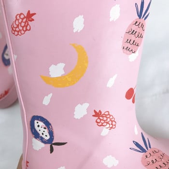 Κορίτσια Boy Rubber Rain Boots Kids Girl Printed Παιδικά Rubber Boots Αδιάβροχα μαλακά παπούτσια βροχής Baby Water Παπούτσια μεγέθους 23-32