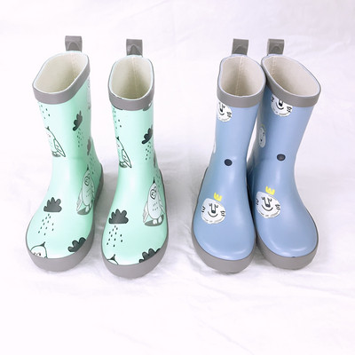 Mergaičių guminiai batai nuo lietaus Vaikiški mergaitėms marginti vaikiški guminiai batai vandeniui Minkšti batai nuo lietaus Baby Water Shoes 23-32 dydis
