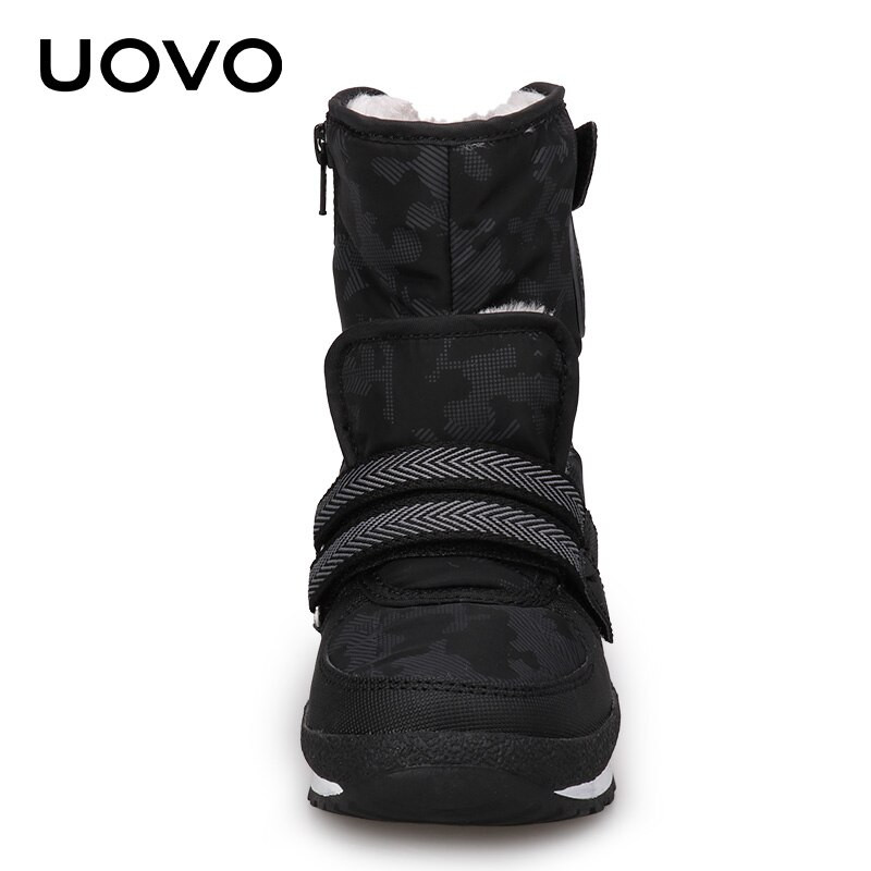 UOVO 2021 jauni bērnu ziemas zābaki zēniem un meitenēm silti apavi Modes bērnu apavi līdz ikru vidējai daļai 30. #-38#