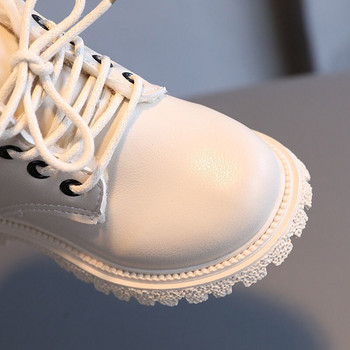 Μόδα δερμάτινο αντιολισθητικό μποτάκι για τον αστράγαλο Ζεστές βελούδινες μοντέρνες μπότες για παιδιά Χειμερινά παιδικά παπούτσια για μωρά Λευκά μαύρα μποτάκια χιονιού για αγόρια κορίτσια